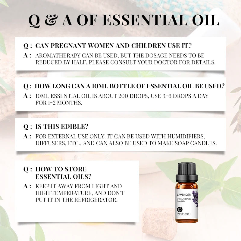 EVOKE OCCU100ML Essential Oils, Lavender Vanilla Eucalyptus Jasmine Rose Mint Oil for Diffuser, Humidifier, Scented Candle, Soap - NamafadStore