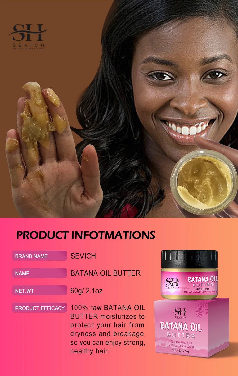 100% Pure Batana Oil From Honduras Natural Batana Butter For Hair Growth Alopecia Areata Hair Loss Treatment For Men & Women - NamafadStore