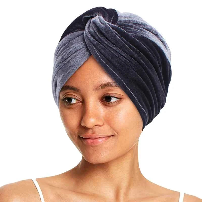New Muslim Women Velvet Turban Hat Soft Stretch Cross Twist Cap Bandana Headband Chemo Beanie Cap Scarf Islamic Head Wrap
