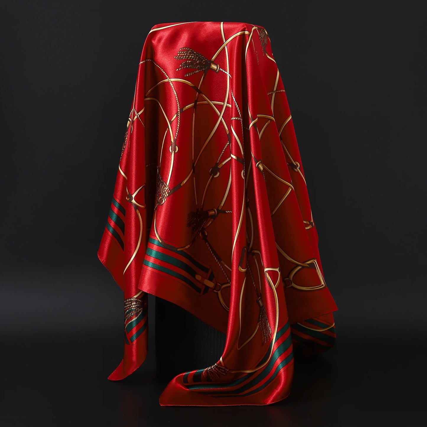 Luxury Brand Silk Scarf Fashion Foulard Satin Shawl Leopard 90*90cm Square Head Scarves Women Bandanna Pareo Headscarf