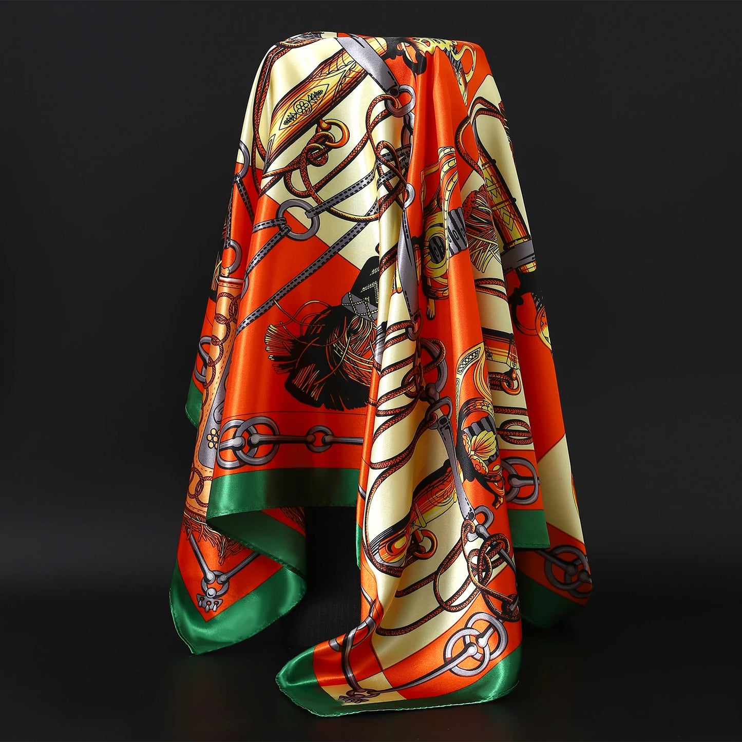 Popular Shawls Europe And America Fashion Bandannas New Print Sunscreen 90X90CM Kerchief Four Seasons Luxury Square Silk Scarves - NamafadStore