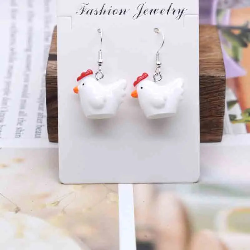Earring For Women Resin Handmade Cartoons Animals Fruits Vegetables Kawaii Drop Earrings Funny Gifts