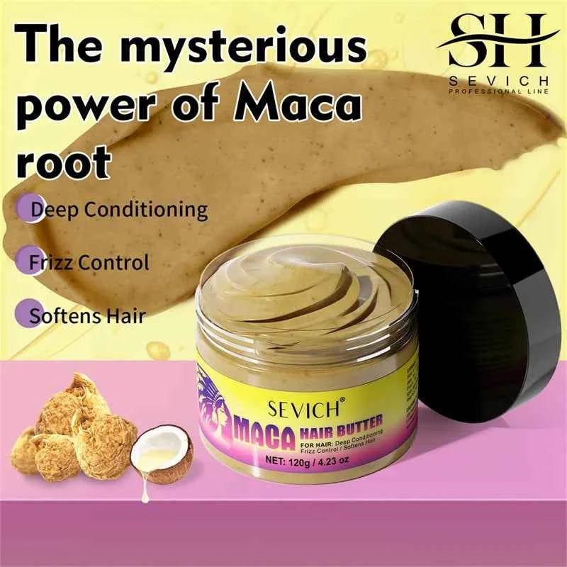 Maca Hair Growth Oil Set For Peru Maca Powder Hair Growth Butter Maca Root Hair Oil Castor Oil Anti-Hair Loss Sevich Hair Care