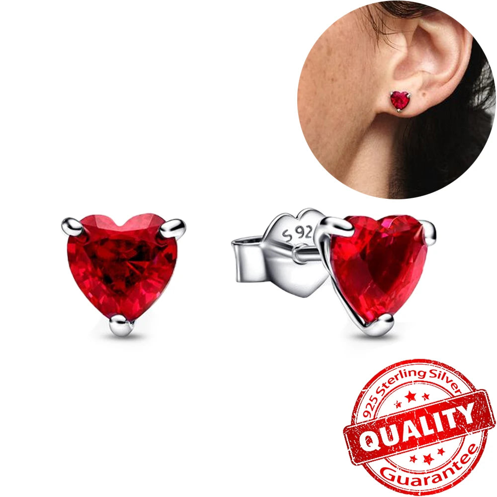 romantic 925 Sterling Silver Strawberry Rose Cherry Apple Wine Glass Red Earrings Colorful And Exquisite Niche Gifts