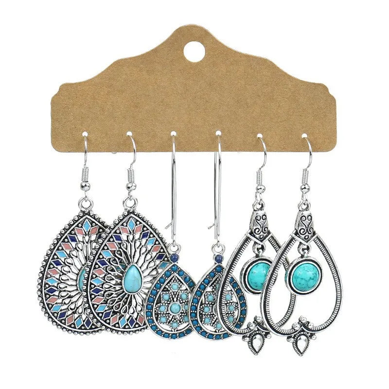 Boho Ethnic Dangle/Round Earrings For Women Vintage Fashion 2024 Earrings Sets Pendientes Earring Unusual Pendant Jewelry Female