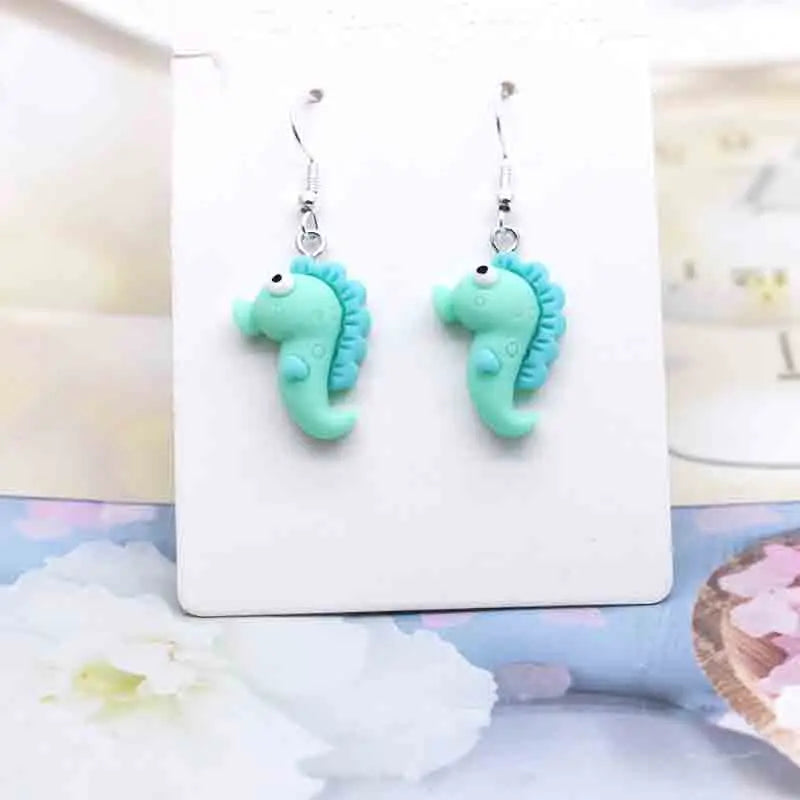 Earring For Women Resin Handmade Cute Animals Ice Cream Drinks Candy Fruits Pissa Drop Earrings Funny Gift