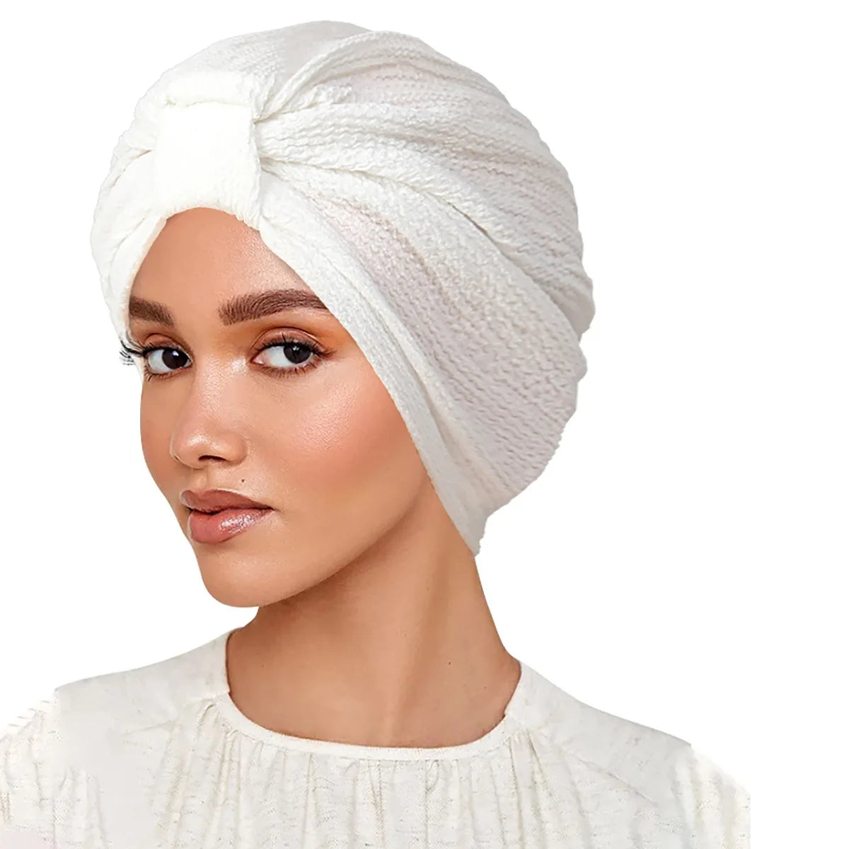 Solid Color Women Muslim Hijab Caps Wrap Head Indian Turban Bonnet Fashion Headdress Islamic Clothing Accessories - NamafadStore