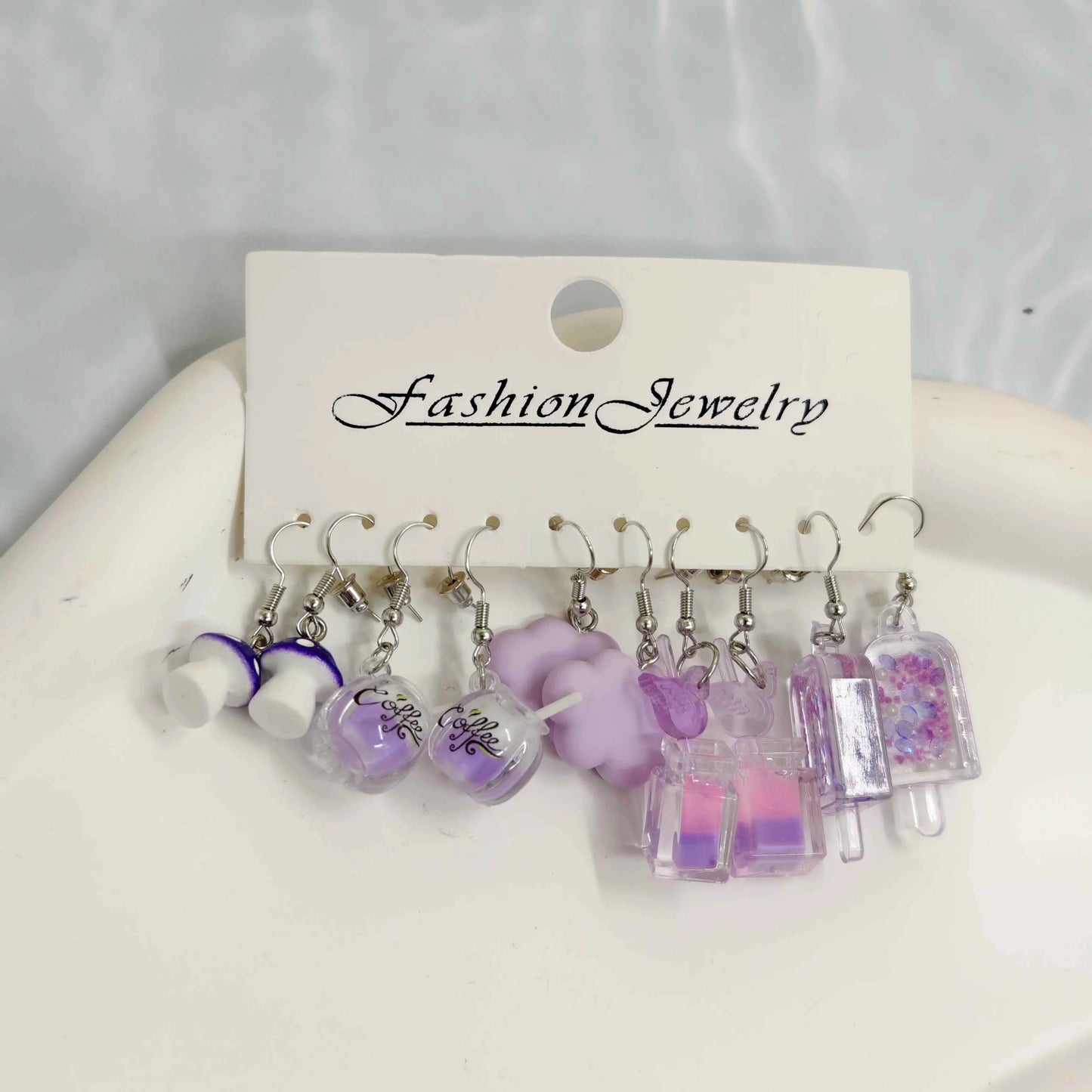 Colorful Acrylic Earring Set Mushroom Ice Cream Candy Dopamine Earrings