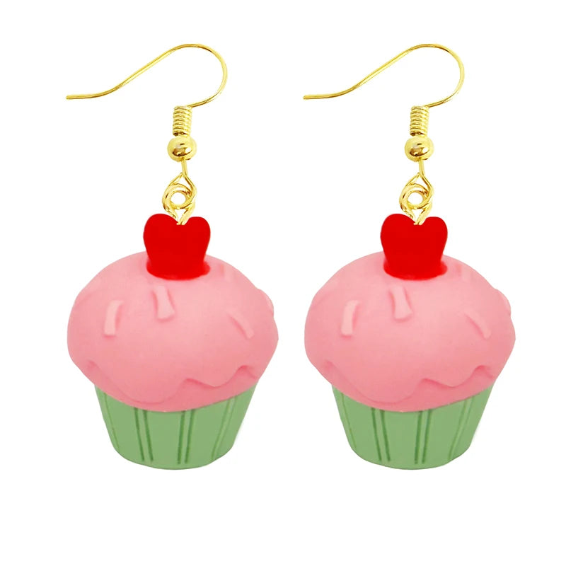 Earrings For Women Girls Cute Foods Hamburg Pizza Chicken Leg Candy Bottle Handmade Candy Kids Funny Resin