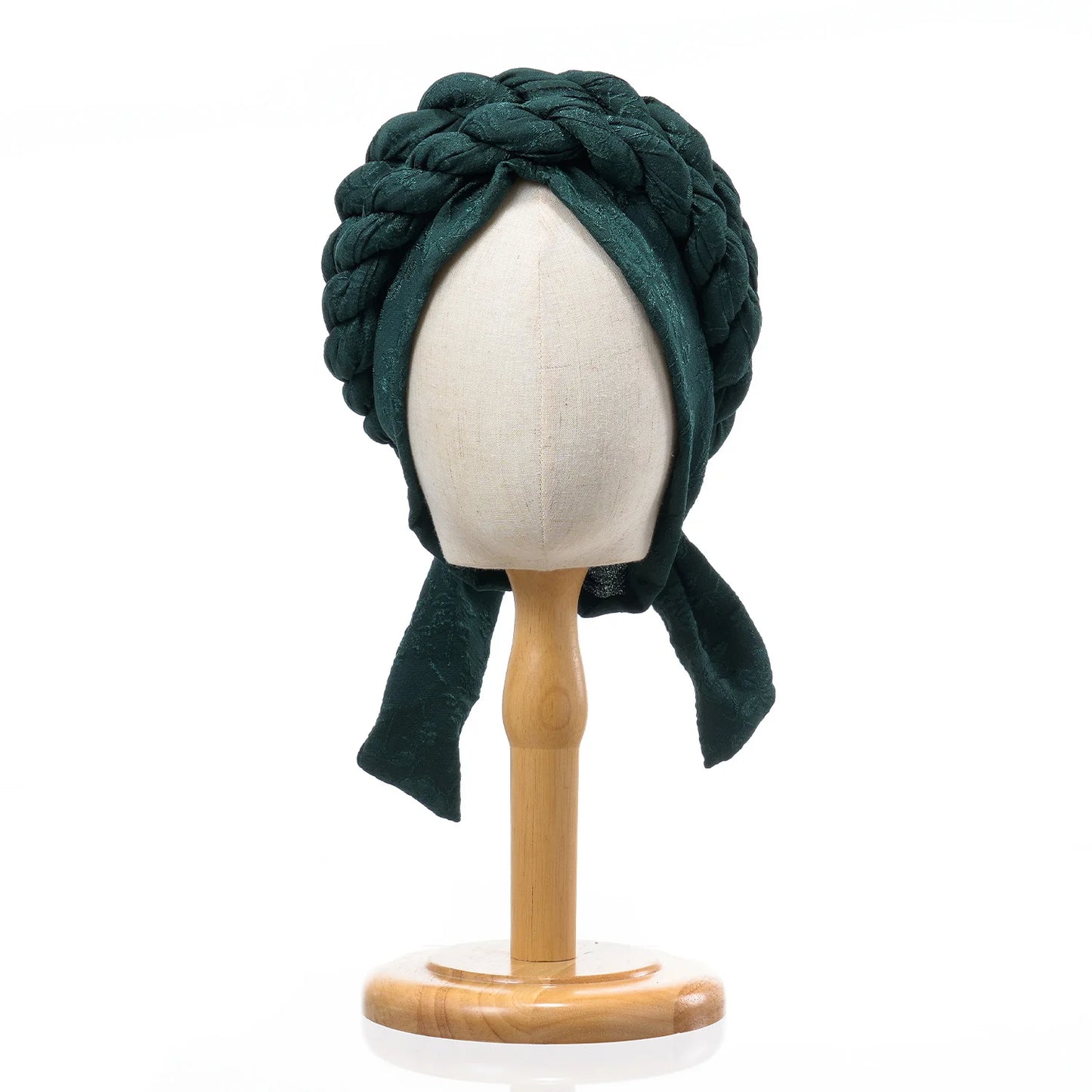 Solid Color Double Braids Turban Caps for Women Fashion Women Muslim Wrap Head Bonnet Headwear Braid Hat Turbante Mujer - NamafadStore