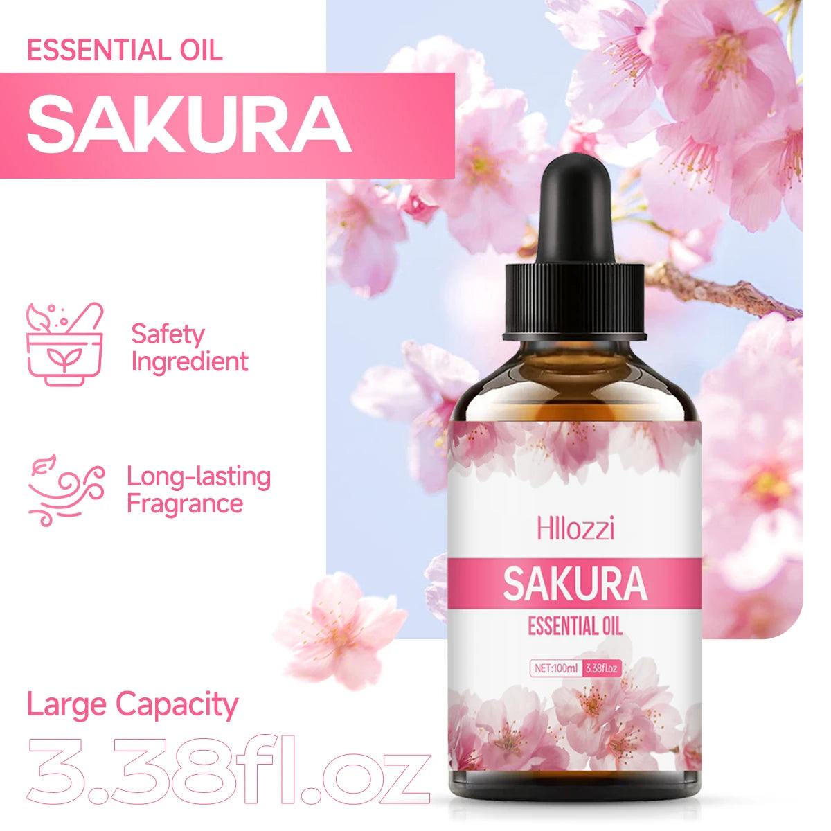 Sakura essential oil is suitable for massage, shower, facial skin care and is easy to carry with you when traveling - NamafadStore