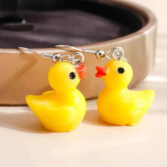 Cartoon Candy Colors Animal Duck Drop Earrings for Women Cute Design Female Ear Hooks Dangle Earrings Girl Party Jewelry Gift
