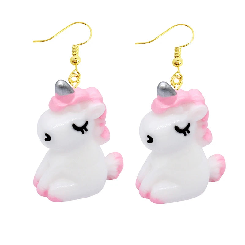 Earring For Women Resin Drop Funny Custom Cute Girls Gift Eardrop Kids Animal Duck Rabbit Flamingo Bird Jellyfish Cat
