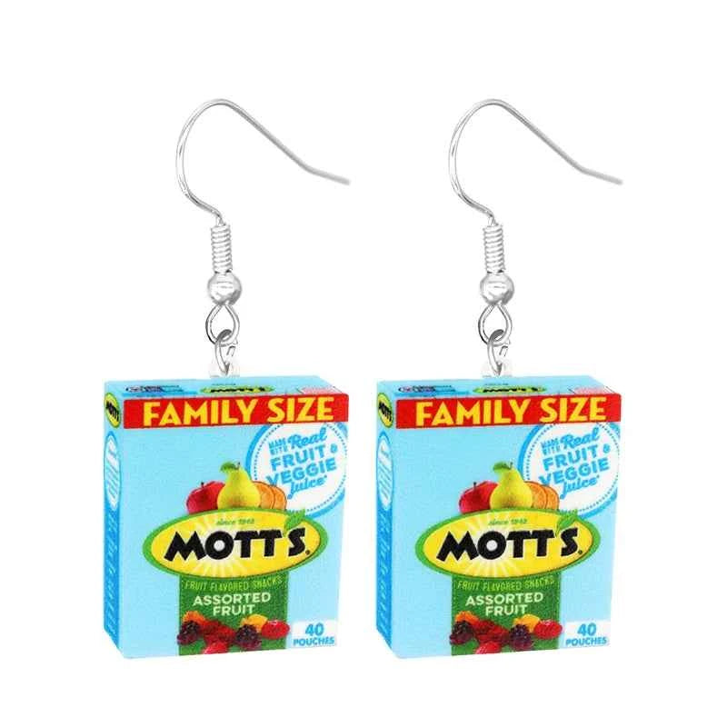 Earrings for Women 2D Acrylic Cute Snacks Girls Foods Funny Candy Chocolate Cookies