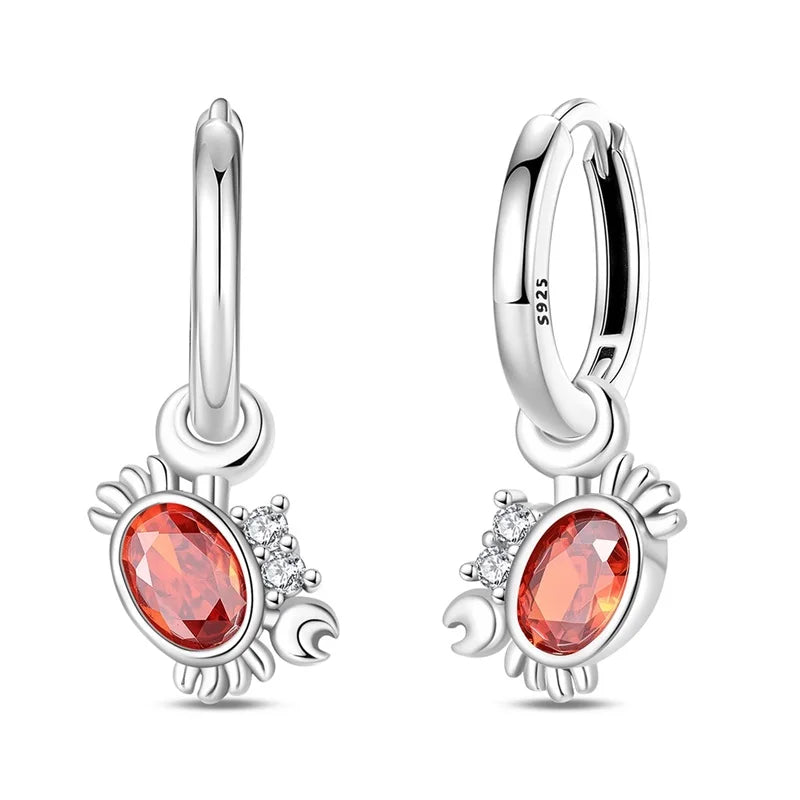romantic 925 Sterling Silver Strawberry Rose Cherry Apple Wine Glass Red Earrings Colorful And Exquisite Niche Gifts
