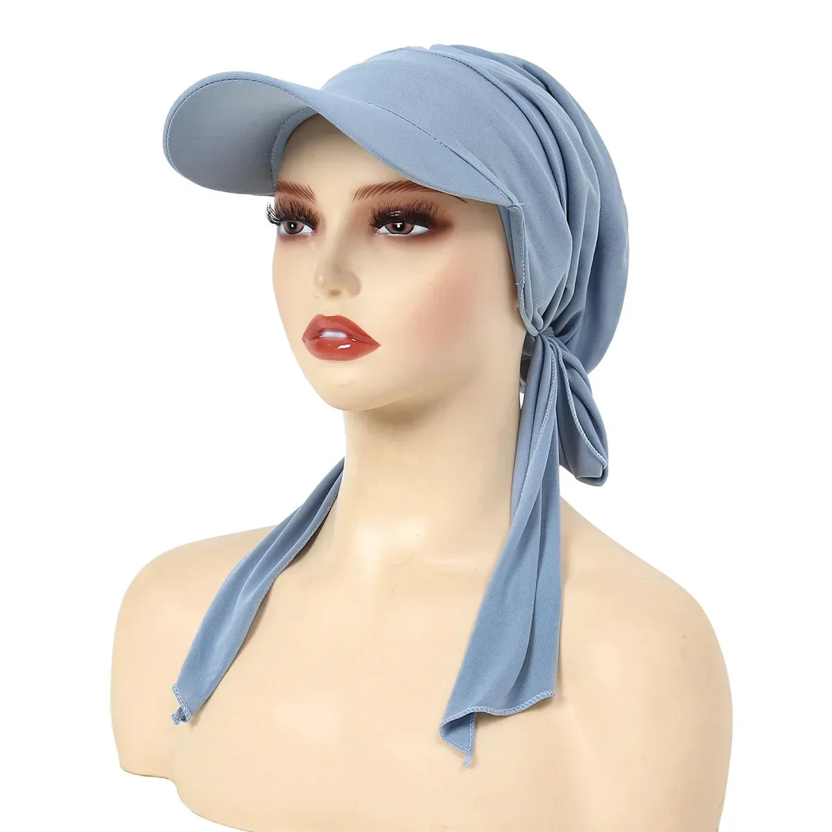 Fashion Muslim Floral Print Hijab Turban Hat for Women Visor Baseball Cap Sun Hats Headscarf Scarf Brim Femme Scarves Bandanas - NamafadStore