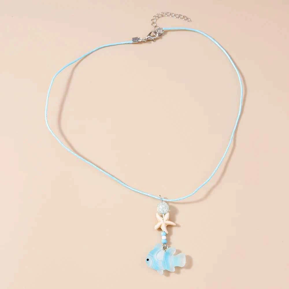 Aihua Chic Cute Clownfish Earrings for Women Girls Y2K Summer Beach Seaside Vacation Earrings Necklace Friends Kids Jewelry Gift