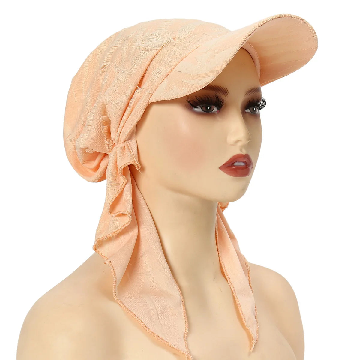 Fashion Muslim Floral Print Hijab Turban Hat for Women Visor Baseball Cap Sun Hats Headscarf Scarf Brim Femme Scarves Bandanas - NamafadStore