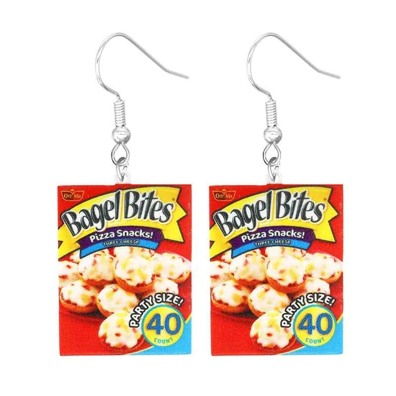 Earrings for Women 2D Acrylic Cute Snacks Potato Chips Girls Foods Funny
