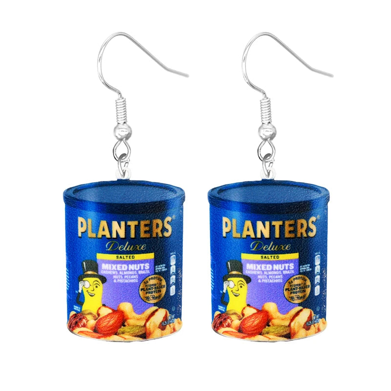 Earrings for Women 2D Acrylic Cute Snacks Girls Foods Funny Candy Chocolate Cookies