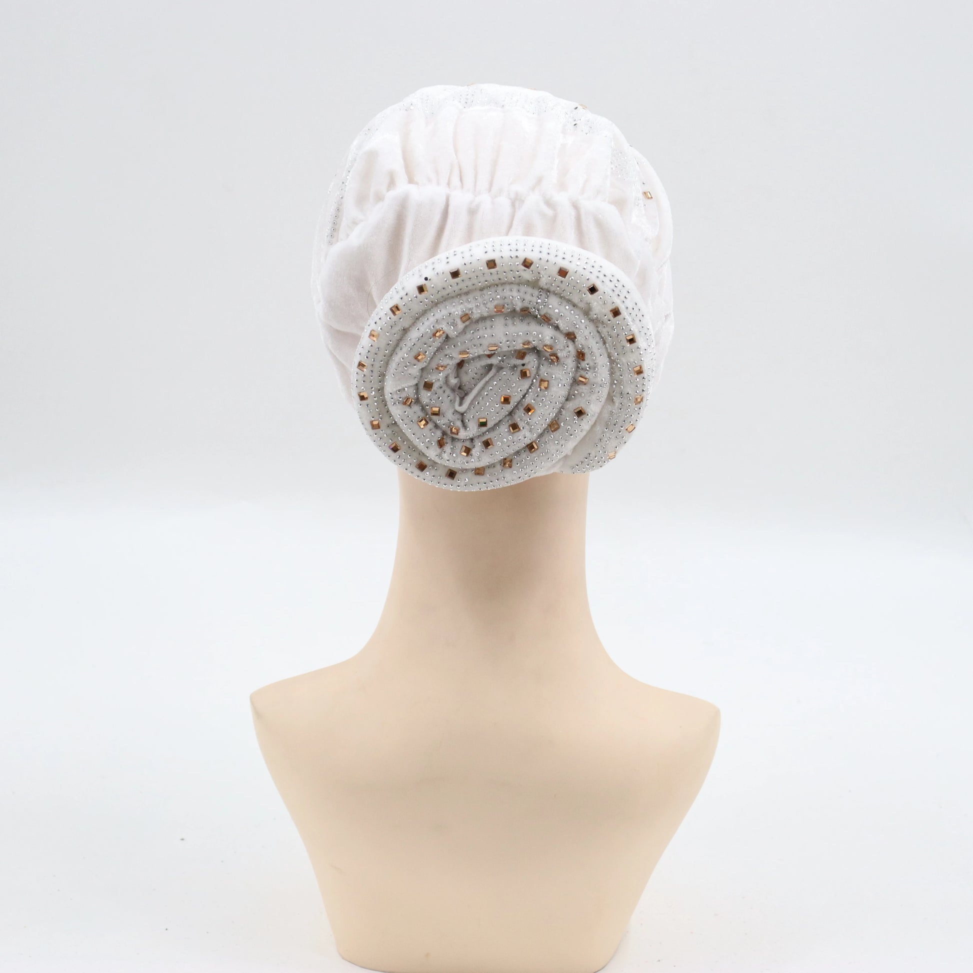 Soft Velvet Turban Cap for Women Muslim Headscarf Bonnet Elastic Female Headpiece Stylish Glitter Diamonds African Head Wraps - NamafadStore