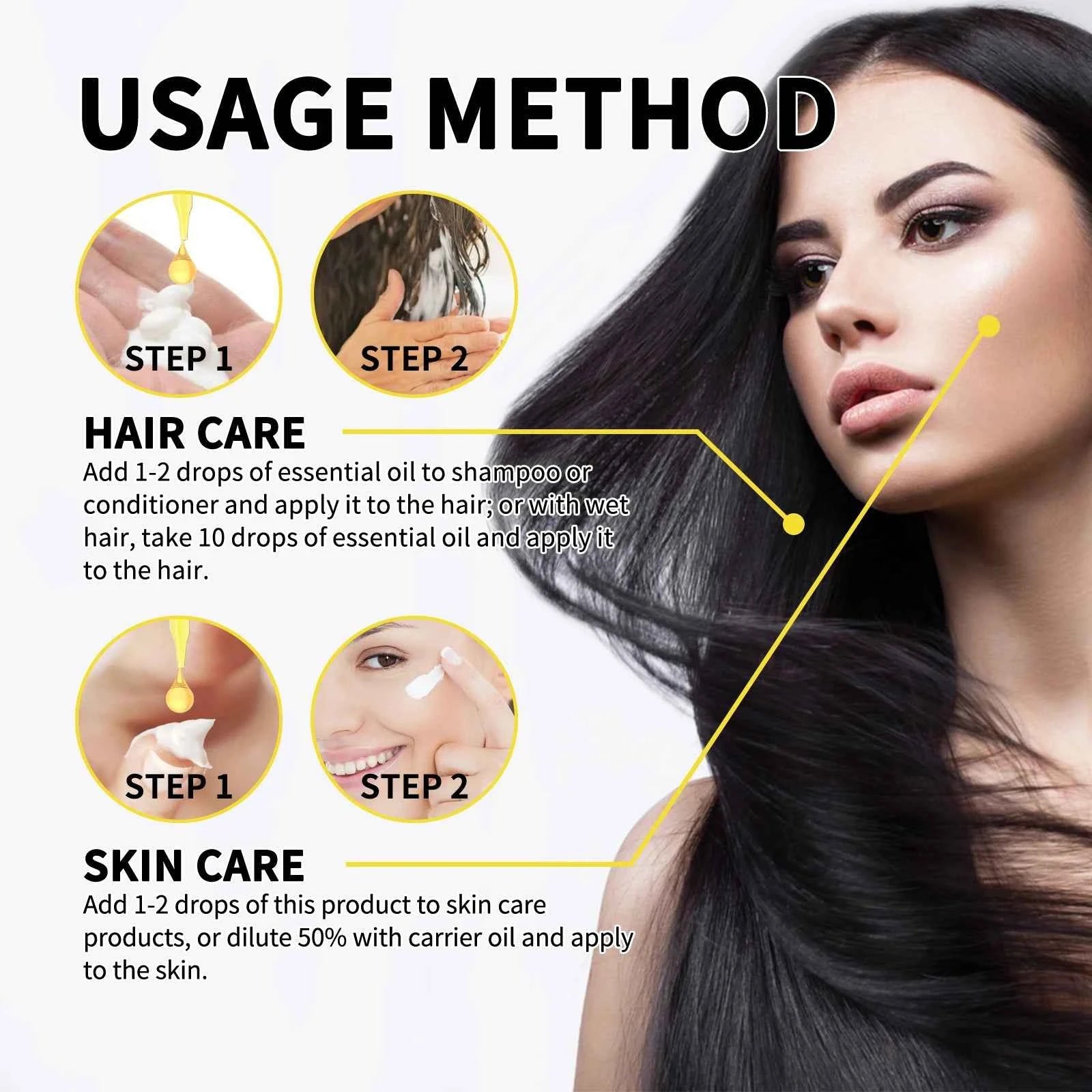 Hair growth essential oil. Effectively repair baldness and hair loss symptoms