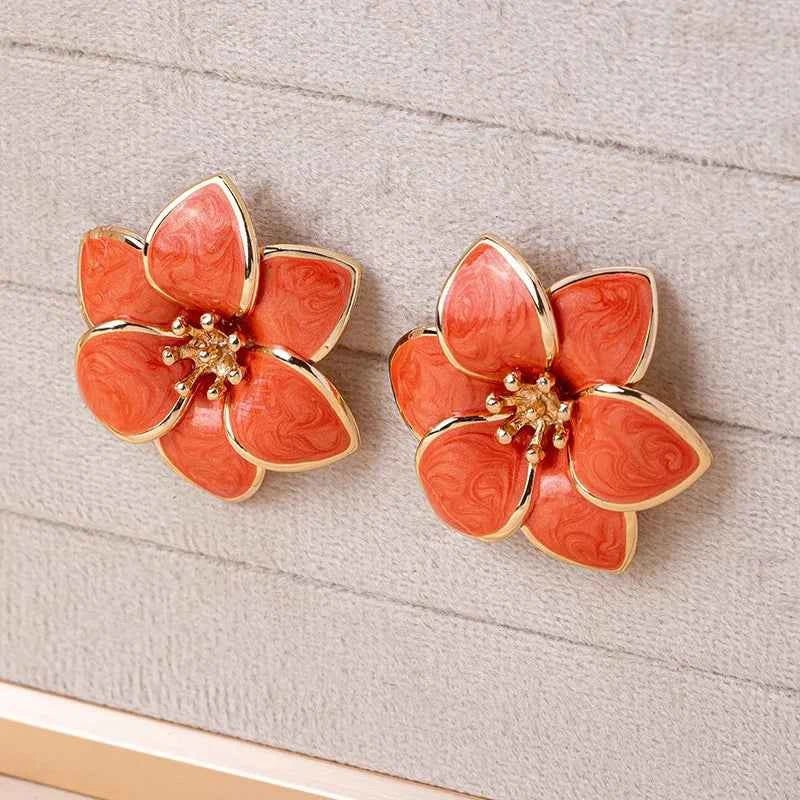 Simple Oil Drop Flower Earrings For Women Girls Geometric Ear Accessories Fashion Jewelry Holiday Party Gift OL E572