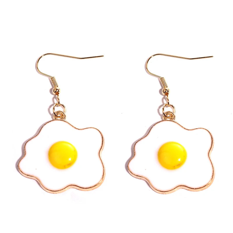 Women Earring Resin Drop Funny Custom Cute Girls Eardrop Kids Chocolate Strawberry Hamburger Hot Dog Mushroom Broccoli Coffee