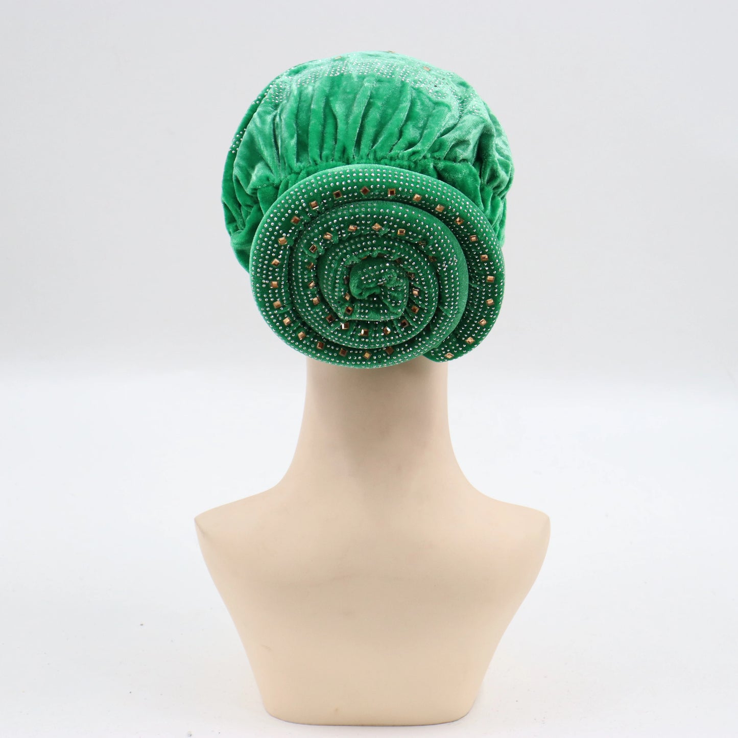 Soft Velvet Turban Cap for Women Muslim Headscarf Bonnet Elastic Female Headpiece Stylish Glitter Diamonds African Head Wraps - NamafadStore