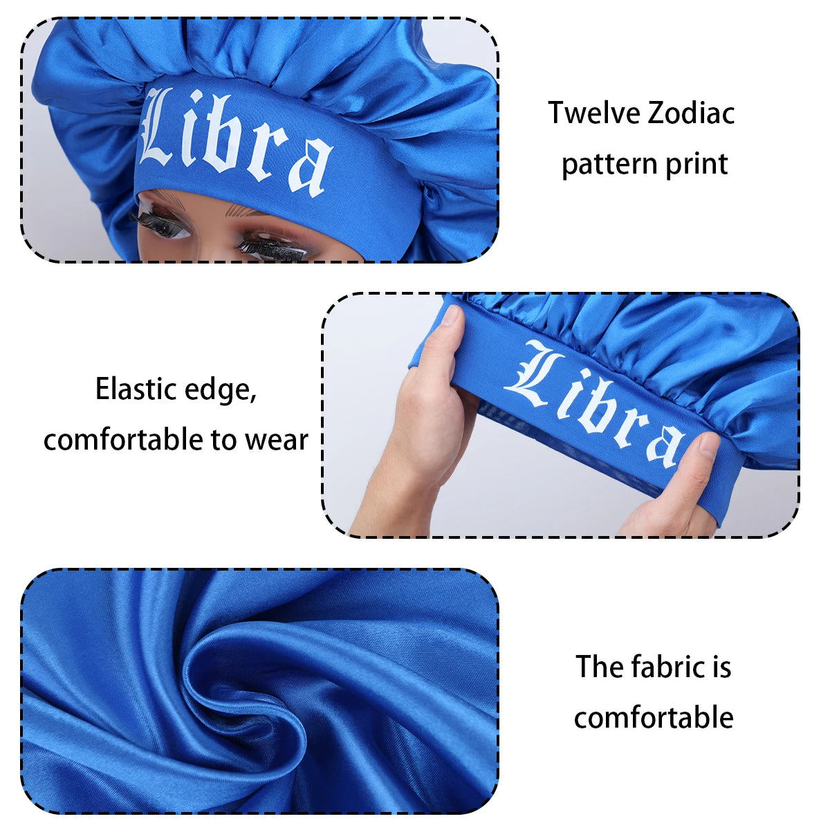 Constellation-Print Satin Sleep Bonnet & Headband-Wide-Band Soft Wrap for Daily Use, Makeup & Skincare|Adjustable Hair Protector - NamafadStore