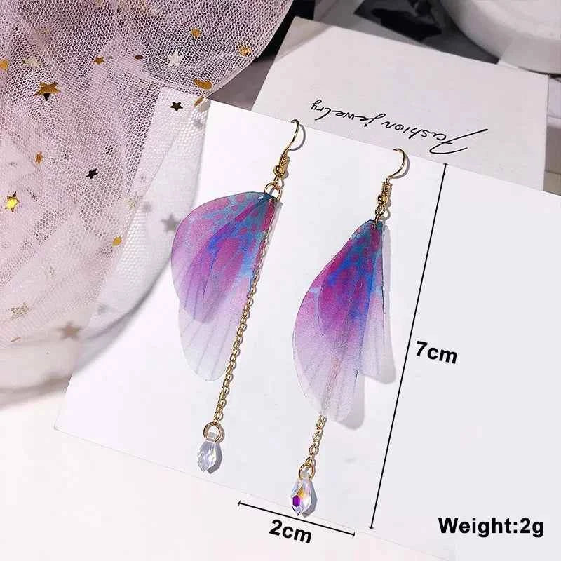 Purple Color Women Dangle Earrings Small Round Unusual Earrings Fashion Flower Butterfly Hanging earrings pendientes mujer