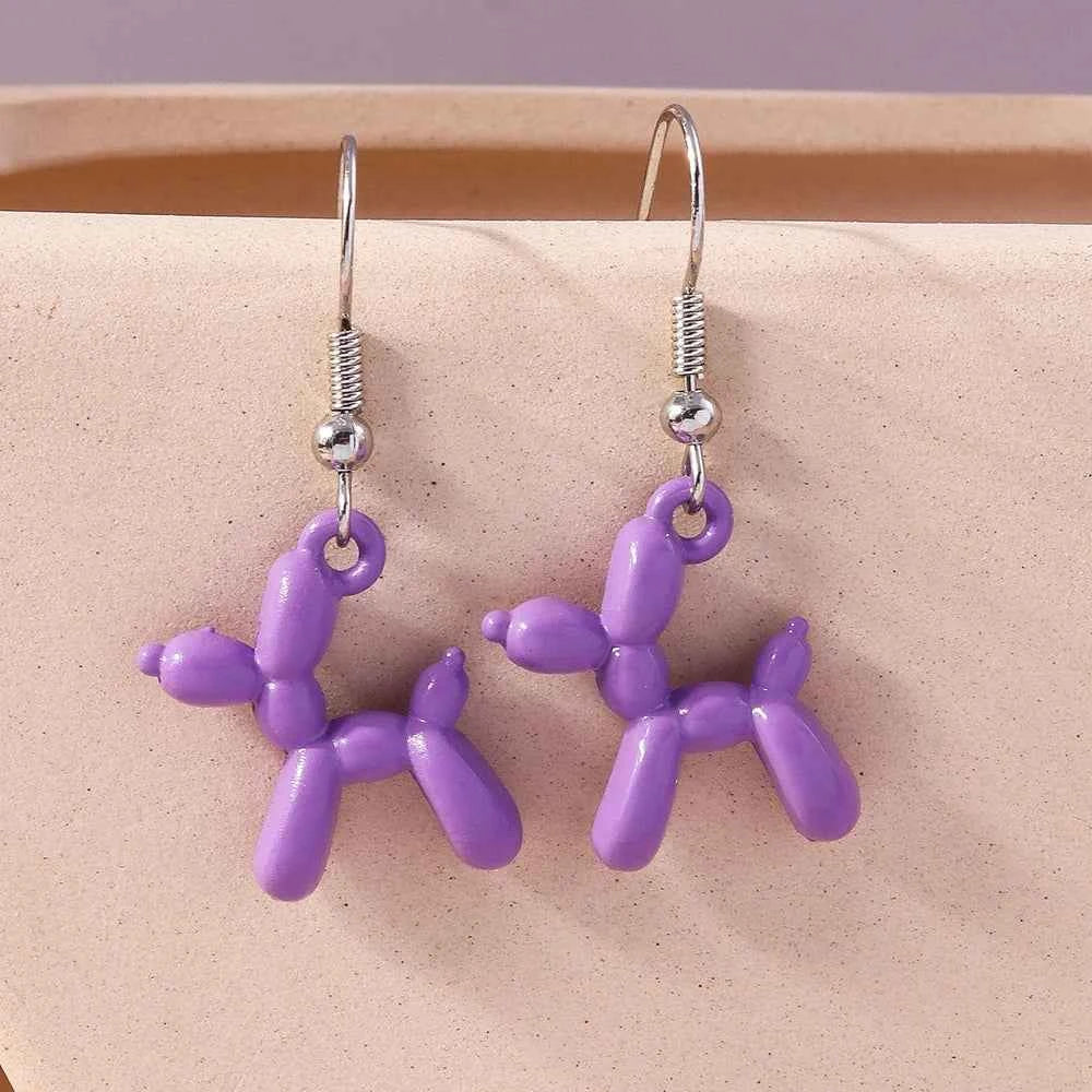New Cute Colorful Creative Puppy Dog Earrings For Women Girls Simple Cartoon Animal Earring Pendants Lovely Jewelry Accessories