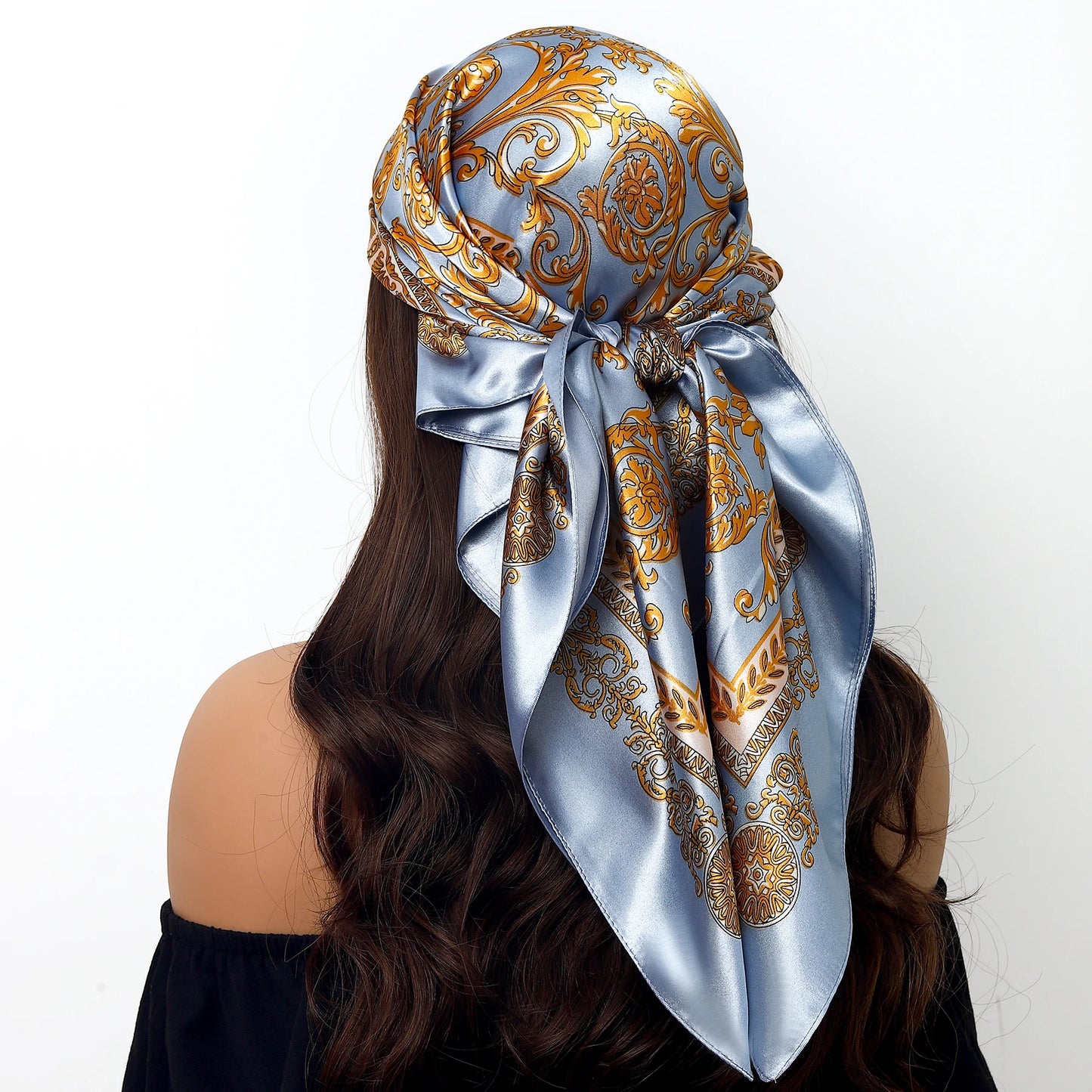 Luxury Brand Silk Scarf Fashion Foulard Satin Shawl Leopard 90*90cm Square Head Scarves Women Bandanna Pareo Headscarf - NamafadStore