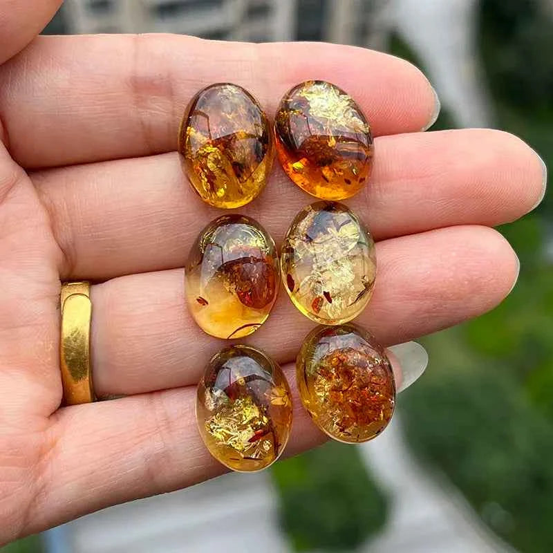 Yoowei Natural Floral Amber Earrings for Girls Chic Sweet Stud Earring Lady Fashion Baltic Oval Amber Jewelry Gift Wholesale