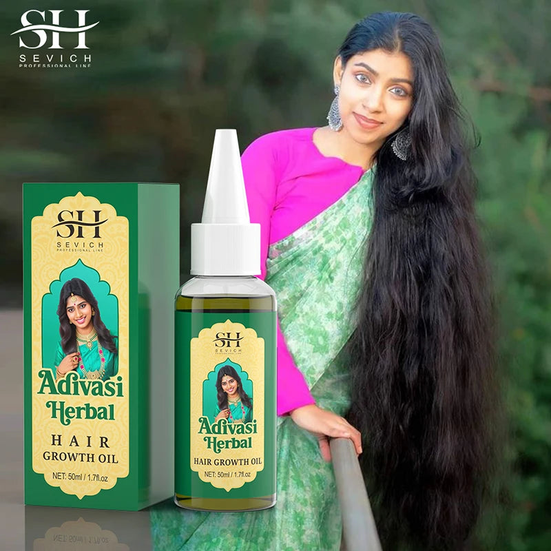 Ayurvedic Hair Growth Oil India Adivasi Organic Hair Growth Serum Anti Hair Loss Fast Regrowth Thicken Oils Hair Growth Products - NamafadStore