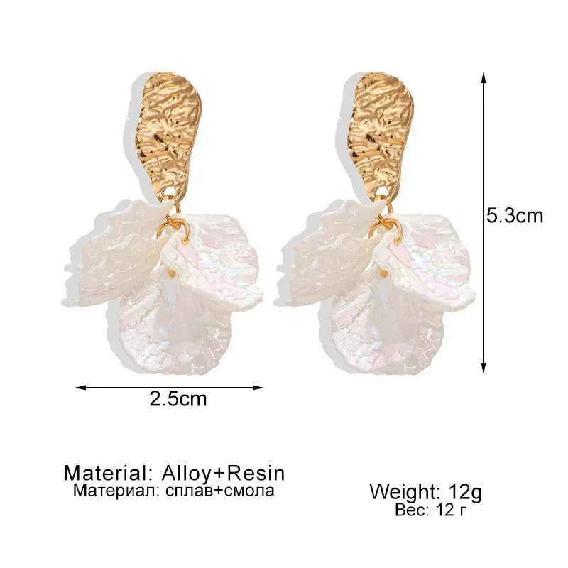 White Flower Bohemia Boho Earrings for Women Fashion Long Hanging Earrings Crystal Female Wedding Earings Party Jewelry Gifts