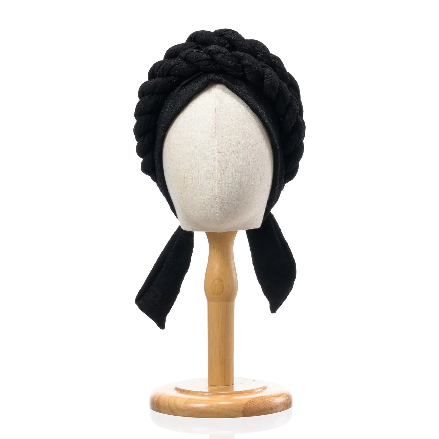 Solid Color Double Braids Turban Caps for Women Fashion Women Muslim Wrap Head Bonnet Headwear Braid Hat Turbante Mujer - NamafadStore