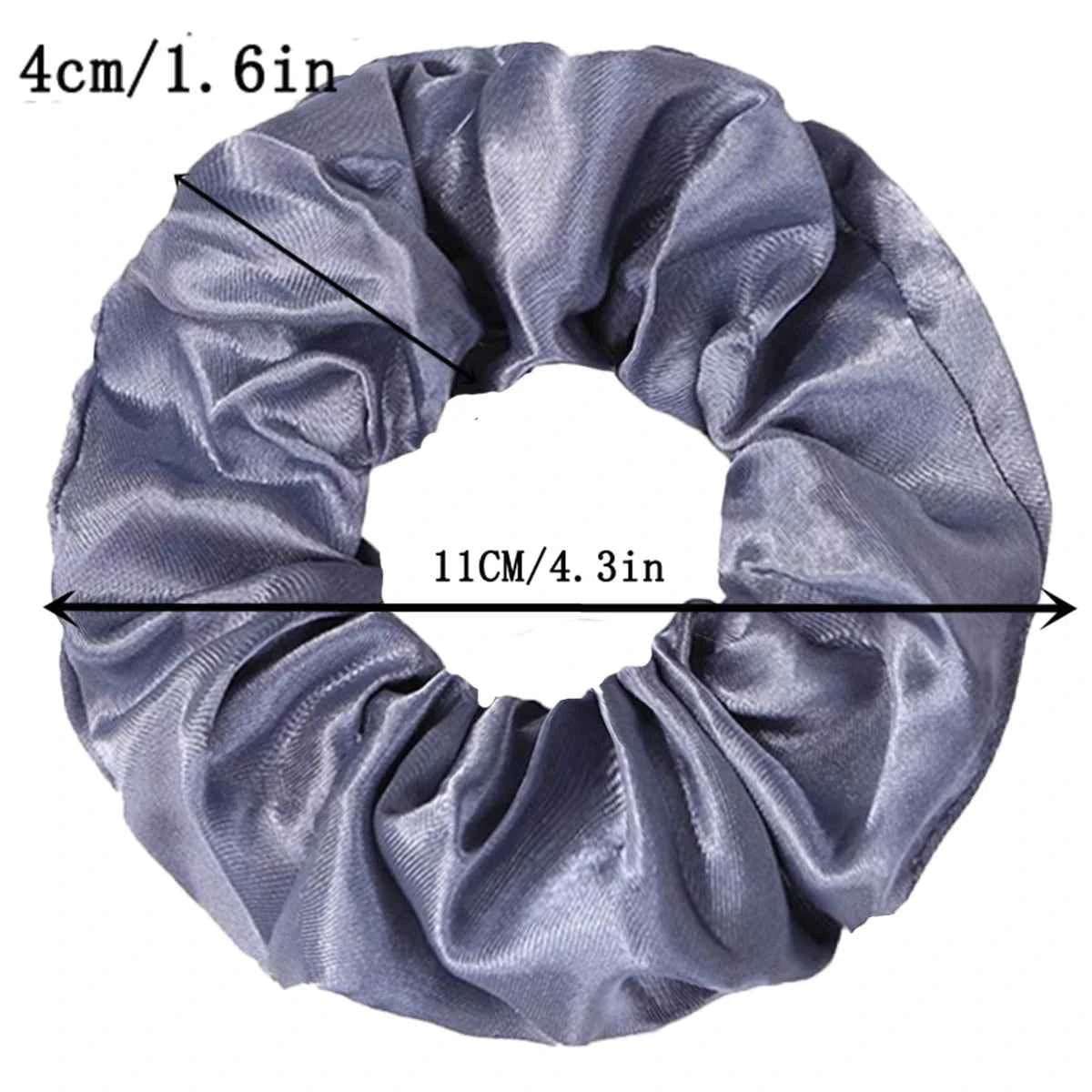 12/10pcs New Satin Fabric Sausage Loop Hair Rings Set Solid Colour Fabric Loop Hair Rope Scrunchies Headwear Ties