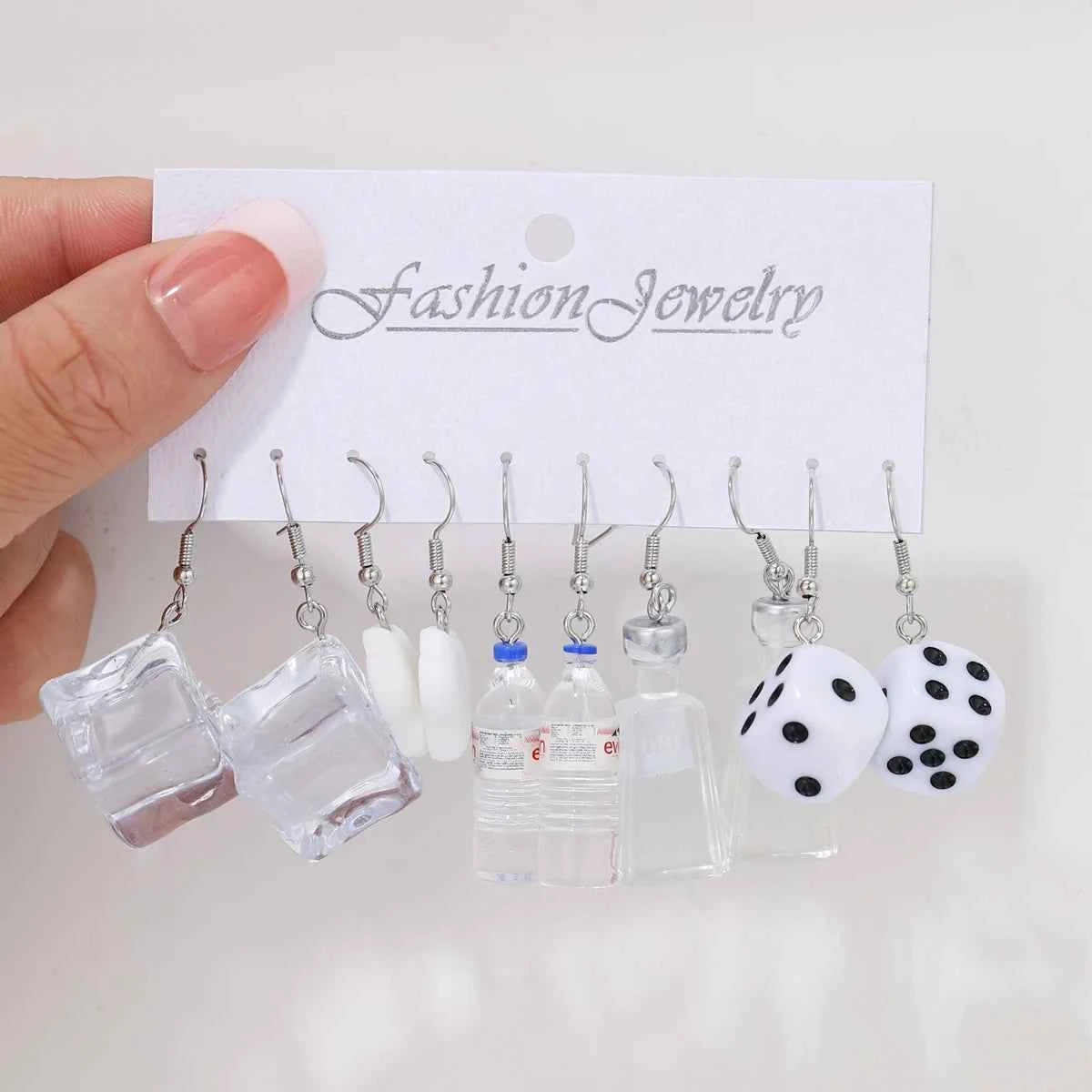 Fashion Cartoon Colorful Design Earrings Set for Women Cute Food Drink Animal Dopamine Dangle Earring Trendy Girls Jewelry Gifts