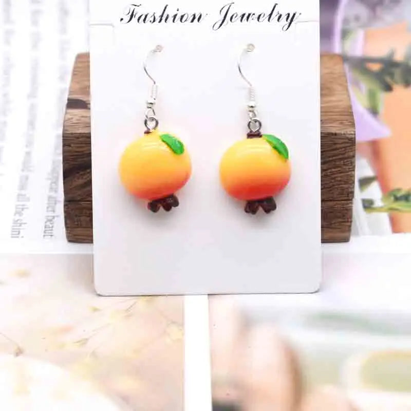 Earring For Women Resin Handmade Cartoons Animals Fruits Vegetables Kawaii Drop Earrings Funny Gifts