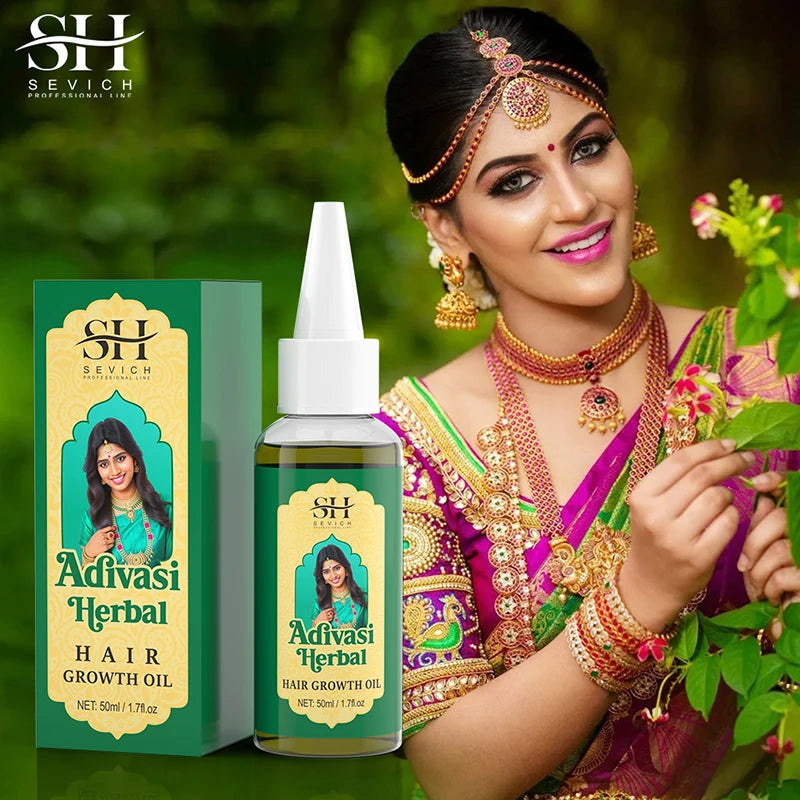 Ayurvedic Hair Growth Oil India Adivasi Organic Hair Growth Serum Anti Hair Loss Fast Regrowth Thicken Oils Hair Growth Products - NamafadStore