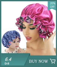 New Satin Bonnet Silk Night Sleeping Cap For Women Curly Braid Hair Multi Style Printing