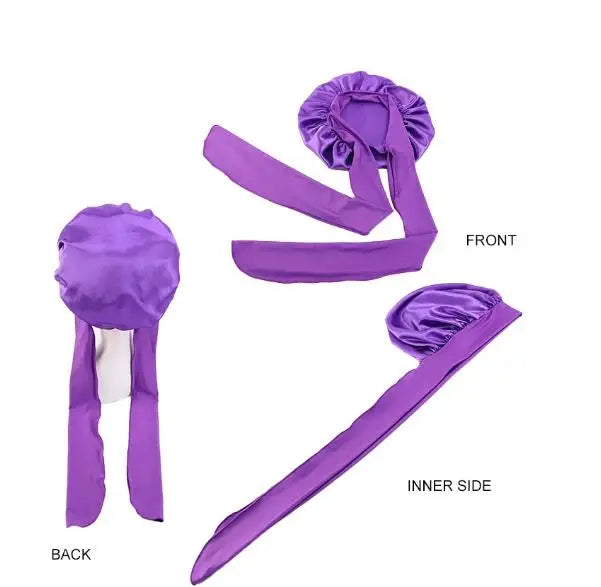 Adjustable Satin Silk Bonnet with Tie Band for Women, Night Shower Hats, Sleeping Hair Hat Satin Hat for Sleeping - NamafadStore