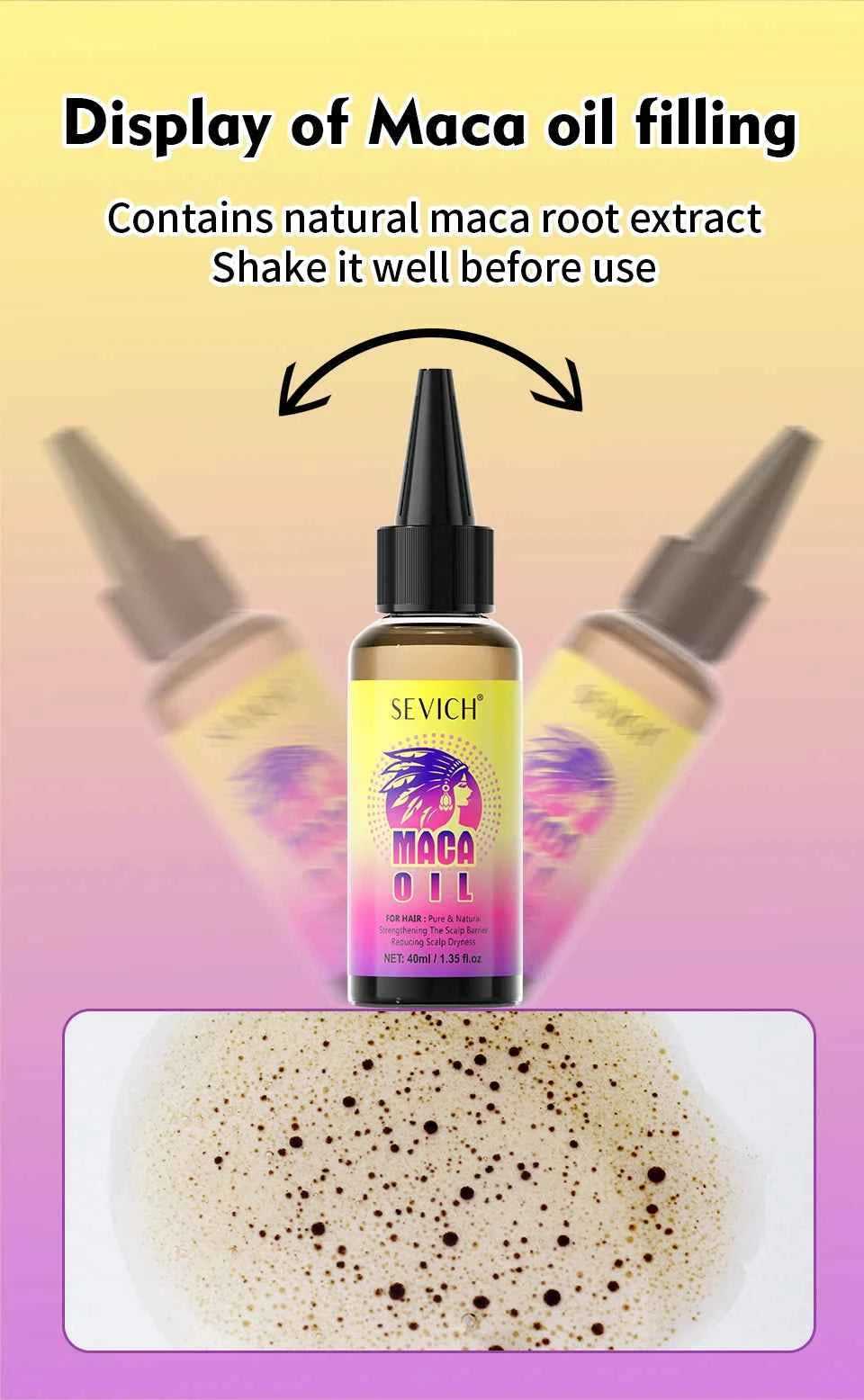 Maca Hair Growth Oil Set For Peru Maca Powder Hair Growth Butter Maca Root Hair Oil Castor Oil Anti-Hair Loss Sevich Hair Care