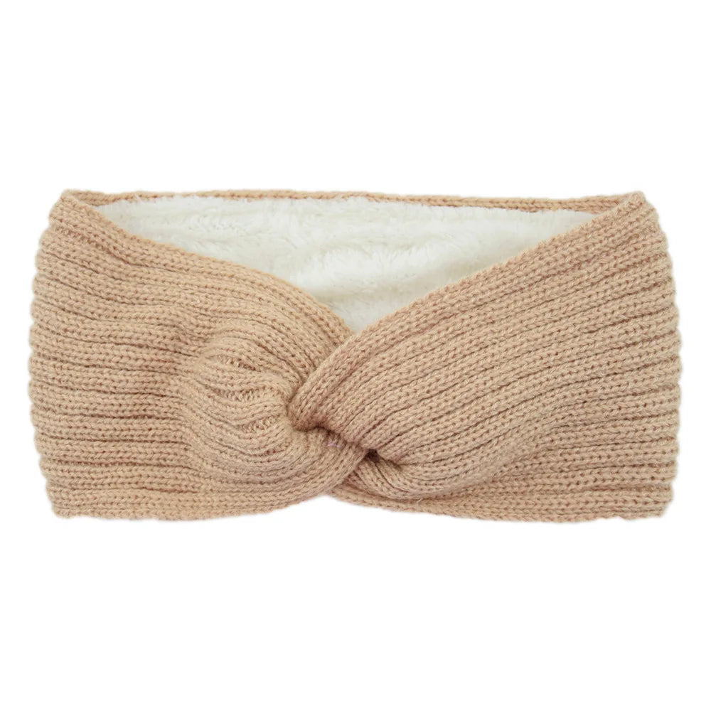 Winter Knitted Headbands for Women Warm Woolen Knitting Ear Warmer Cross Knot Turban Headwear Girls Hair Band Hair Accessories