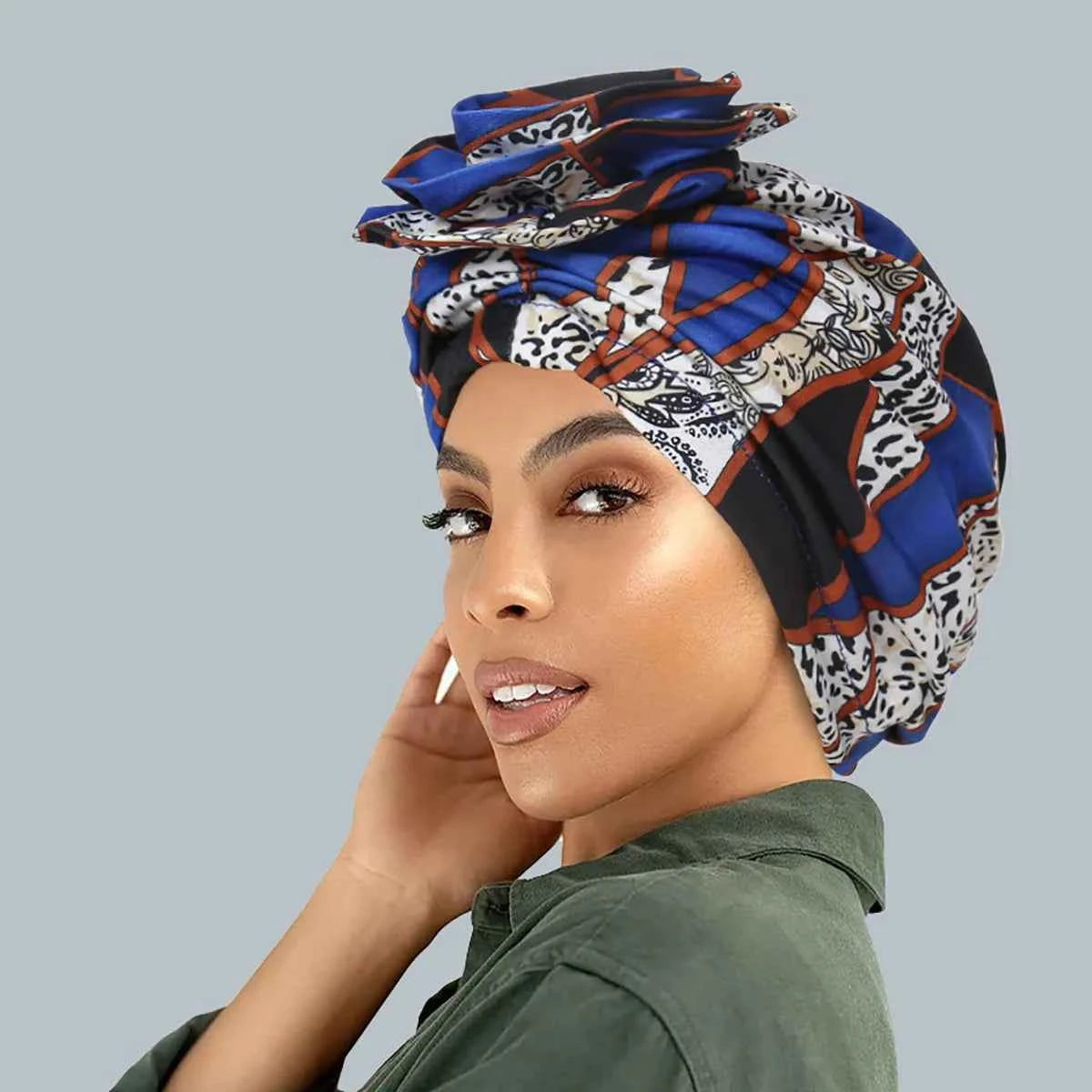 Ramadan Fashion Print Turban Hijab Hats African Head Wraps Elastic Muslim Hats Breathable Chemo Cap For Women Girls - NamafadStore