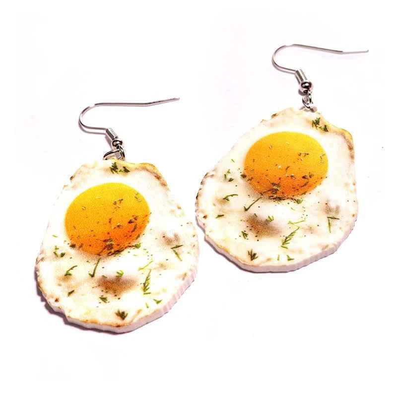 Earrings For Women Girls Hip Hop Cute Exaggeration Special Creativity Jewelry Pizza Hamburger Fried Egg Chicken Leg Toast