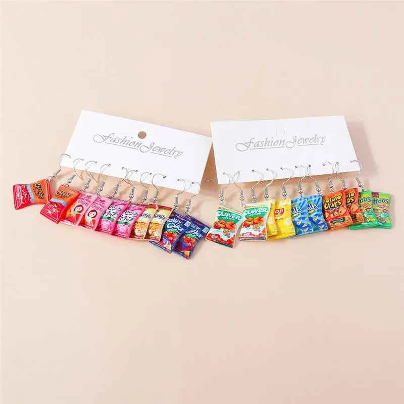 Aihua New In Fashion Women Earrings Cute Resin Food Snacks Potato Chips Earrings Handmade Party Jewelry Gifts
