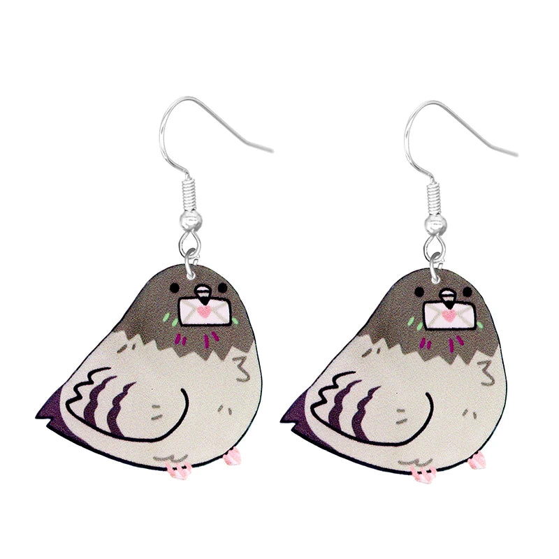 Cute Cat Design Dangle Earrings Acrylic Jewelry Adorable Gift For Women Girls Daily Casual Frog Bee Pig Hamster