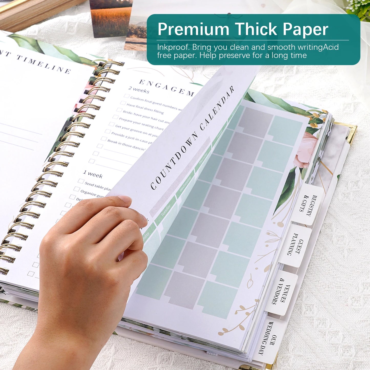 Wedding Guest Book & Planning Album – Minimalist Hardback Reception Signing Book